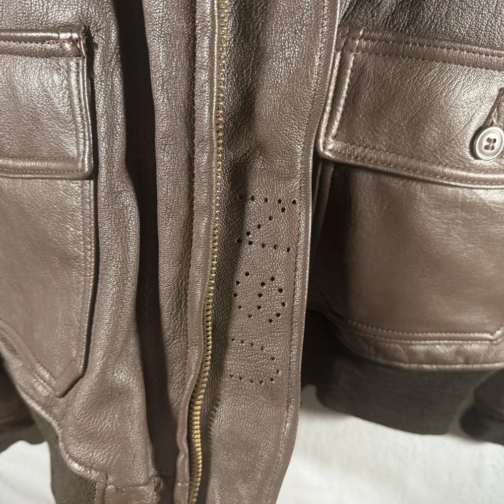 Vintage 1971 Vietnam Era G1 Flight Jacket Brill Bros Brown Leather Bomber Men 42